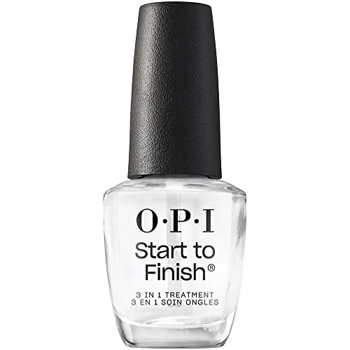 OPI Start to Finish - Tratamiento 3 en 1 para Uñas - Base Coat, Top Coat y Fortalecedor de Uñas - Con Vitaminas A y E (15 ml)
