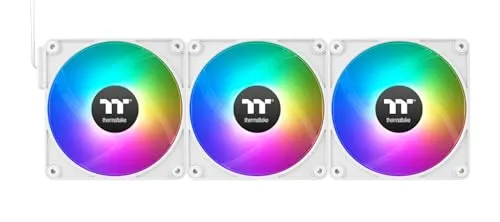 Thermaltake CT120 EX ARGB Sync 3 Pack | Ventilador PC 120mm con Conexión Magnética MagForce 2.0 | ARGB 5V con 9 LEDs Direccionables | Alto Flujo de Aire | Blanco Nieve