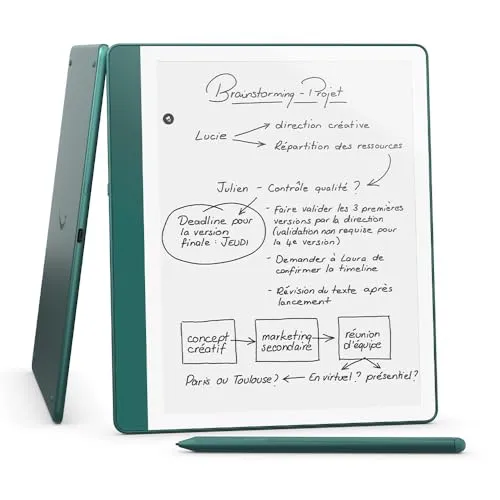 Amazon Kindle Scribe (64 Go) | Écran repensé avec bordures uniformes | Écriture dans les livres et documents |Stylet premium inclus | Vert métallisé