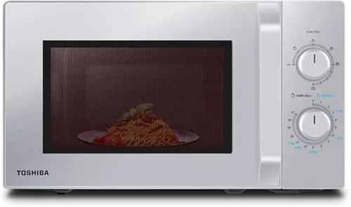 Toshiba MW2-MG20PF(SL) Mikrowellenherd mit knuspriger Grill- & Kombigarfunktion, 5 Leistungsstufen, 1000 W Grillleistung, Silber