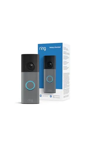 Ring sonnette vidéo sans fil (Battery Video Doorbell) (nouvelle génération), Sonnette sans fil à installer soi-même, Retinal 2K, Zoom x6, Batterie intégrée, Essai de 30 jours à l’abonnement Ring
