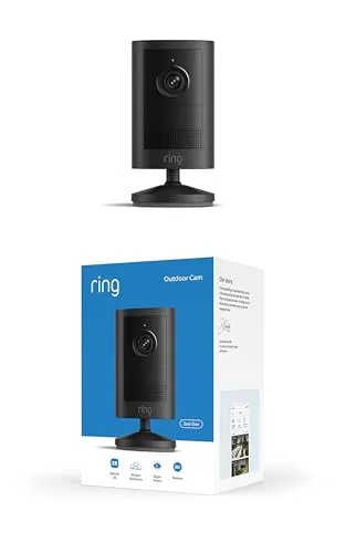 Ring Outdoor Camera 2K, Sur batterie (nouvelle génération), À installer soi-même, Vidéo Retinal 2K grand-angle, Zoom jusqu'à 6x et vision nocturne améliorée, Noir
