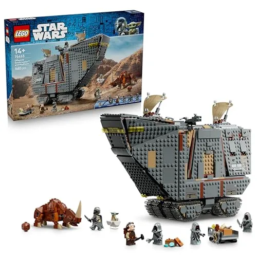 LEGO Star Wars 75453 Offworld Sandkrawler und Schlammhorn - Modell Kit mit Grogu Figur & 5 Minifiguren, inklusive The Mandalorian - Geburtstag Geschenk für Teenager Jungen ab 14 Jahren & Filmfans