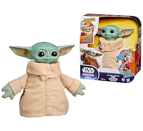 Star Wars, Grogu Compañero de acción, Peluche animatrónico Interactivo de 25 cm, The Mandalorian & Grogu, Juguetes para niños y niñas a Partir de 4 años