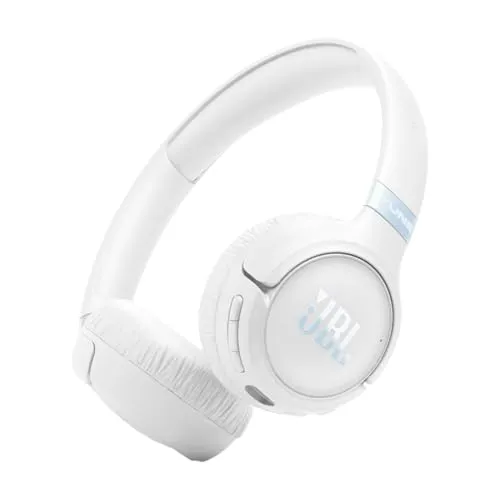 JBL Tune 680NC, Kabelloser On-Ear-Kopfhörer mit Noise-Cancelling, Weiß