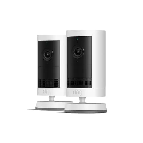 Ring Außenkamera Plus Akku (Outdoor Camera Plus) | 2K-Weitwinkelvideo | Kabellose Sicherheitskamera zur Selbstinstallation im Außenbereich | 30 Tage Gratiszeitraum für Ring Home-Abonnement | 2 Kameras