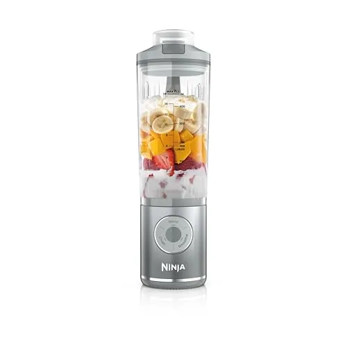 Ninja Blast Max Batidora Portátil, 570 ml, Batería Recargable, Plata