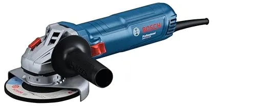 Bosch PRO Winkelschleifer GWS 12-125 (Scheiben-Ø: 125mm, Leistung 1200 W, Wiederanlaufschutz, inkl. Schutzhaube, Spannmutter, Standard-Zusatzhandgriff)