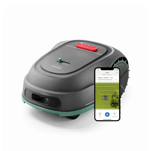 Philips 3000 Robot Cortacésped sin Cable, Mapeo GPS, Sensor de Lluvia, Gris