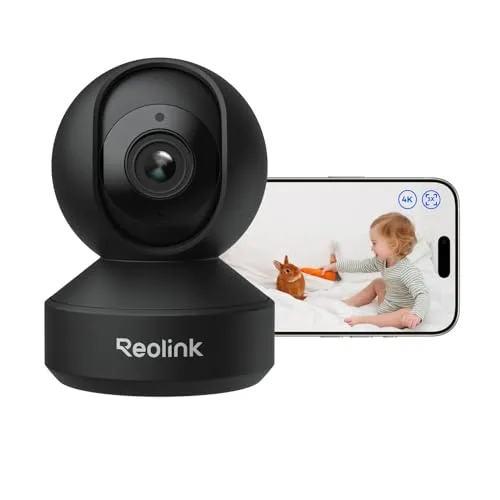 Reolink 4K PTZ Caméra Surveillance WiFi Intérieure 360°, E1 Zoom Noir