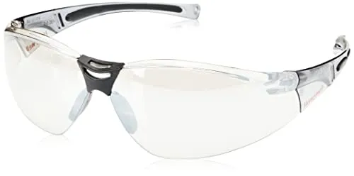 Honeywell 1015350 A800 Gafas de seguridad deportivas, lentes plateadas con capa dura plateada/I/O, revestimiento antiarañazos, material de patilla OnePolycarbonato, tamaño (1 pieza)