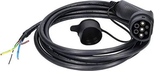 KS Tools 117.7255 efuturo link Wallbox EV-Anschlusskabel mit Typ 2 Stecker | 7,4 kW | 230 V einphasig 32 A | 5 Meter