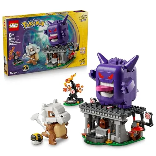 LEGO Pokémon SMART Play: Tragossos und Gengars Gruselduell - kompatibles interaktives Spielset mit 4 SMART Tags und 2 Pokémon Figuren - Geschenkidee für Kinder ab 8 Jahren - 72166