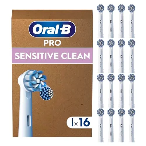 Oral-B Testine di Ricambio Pro Sensitive Clean, Bianche, 16 Ricambi