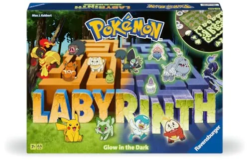 Ravensburger - Labyrinth Pokémon Glow in The Dark | Juego de Mesa +7 Años