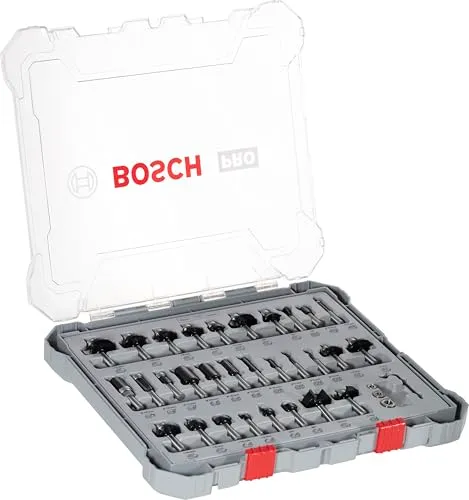 Bosch 30x PRO Fräser- Set, gemischt, Schaft 8 mm, 30-tlg.