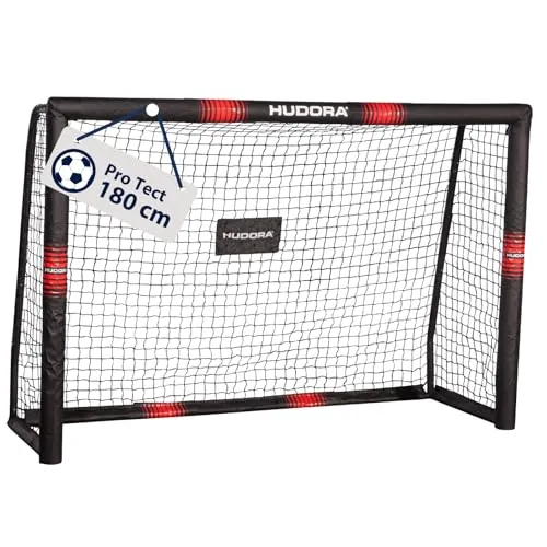 HUDORA Fußballtor Pro Tect - großes Fußballtor für Kinder und Erwachsene - Schaumstoff ummanteltes Fußballtor mit Netz - Hochwertige Outdoor Torwand mit Aufprallschutz