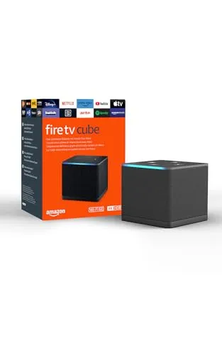 Amazon Fire TV Cube (Ultimo modello) | Lettore multimediale per lo streaming con controllo vocale tramite Alexa, Wi-Fi 6E e 4K Ultra HD, trova serie TV più velocemente con Alexa+