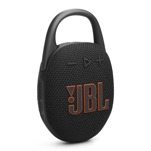 JBL Clip 5 - Ultra-Portable, Waterproof and Dustproof Bluetooth Speaker, Integrated Carabiner, Up to 12 Hours of Play, Made in Part with Recycled Materials (Black)