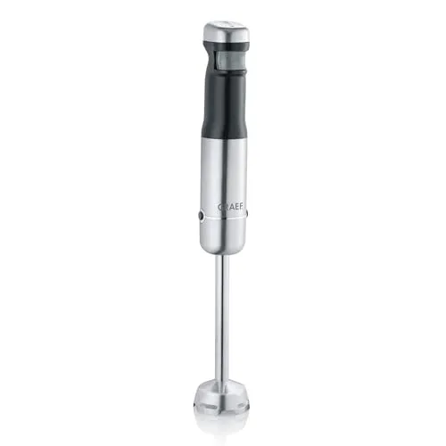Frullatore manuale a batteria GRAEF HB802 con set di accessori da 4 pezzi e scatola di custodia, a batteria, regolazione continua della velocità, frullatore a mano, spazzola per la pulizia, tritatutto