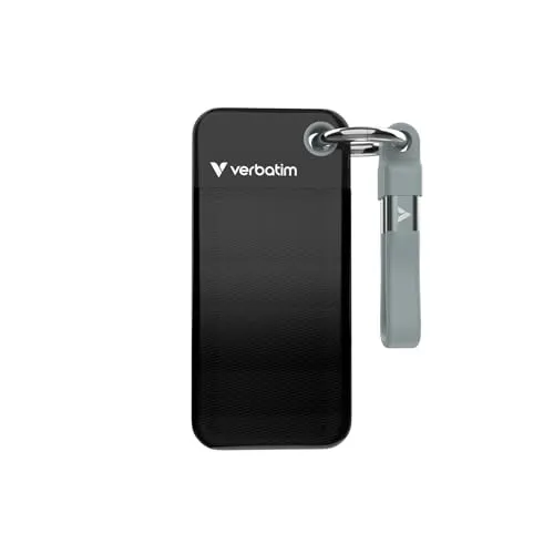 Verbatim Pocket SSD 256GB USB 3.2 Gen2 Externe SSD 1000MB/s Schwarz Grau