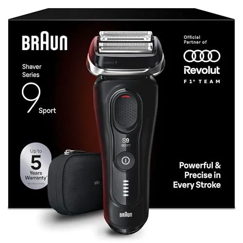 Braun Serie 9 Sport Rasoio Elettrico Barba, Custodia, 9110si Nero