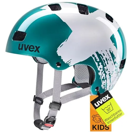 uvex Kid 3 Kinderfahrradhelm, Teal-Silver, 51-55 cm