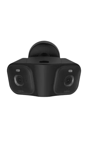 Blink Arc (neueste Generation), mit Panorama-Ansicht (Funktion erfordert Plus-Abonnement), 180° Abdeckung, steckerfertiges Dual-Kamerasystem für Mini 2K+, einzelne Stromquelle, 2 Kameras – Schwarz