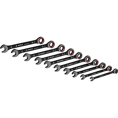 Bosch PRO Schraubenschlüssel Set 10tlg. (8/10/12/13/14/15/16/17/18/19 mm, Tasche) - Amazon Exclusive
