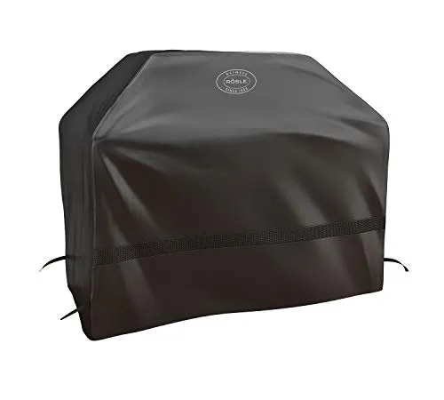 RÖSLE Abdeckhaube BBQ-Station MAGNUM G4/PRO G4, Hochwertige Schützhülle aus 100% Polyester, mit praktischem Klettverschluss zum Fixieren, wasserdicht, Schwarz