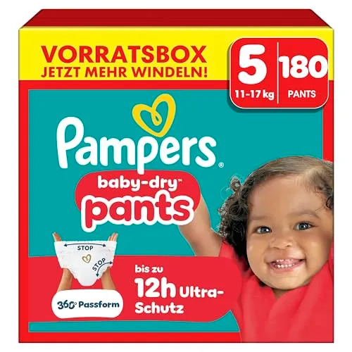 Pampers Baby-Dry Pants Größe 5, 180 Windeln, 11kg-17kg