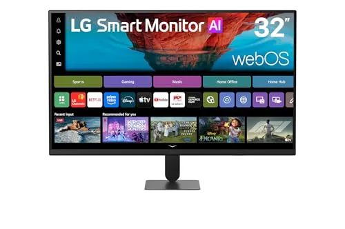 LG Moniteur Smart Tout-en-Un 32U701SB-B.AEU | Série U7 (2026) | 32 Pouces | Dalle VA 16:9 | UHD 3840x2160 | 144Hz | WebOs avec App de Streaming utilisables sans PC | DCI-P3 90%