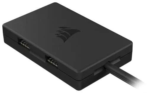 Corsair Interner 4-Port-USB-2.0-Hub – 4X USB 2.0-Anschlüsse 9-polig – Einfache Anbringung per Magnet - Kompatibel mit meisten Intel- und AMD-Motherboards - Schwarz