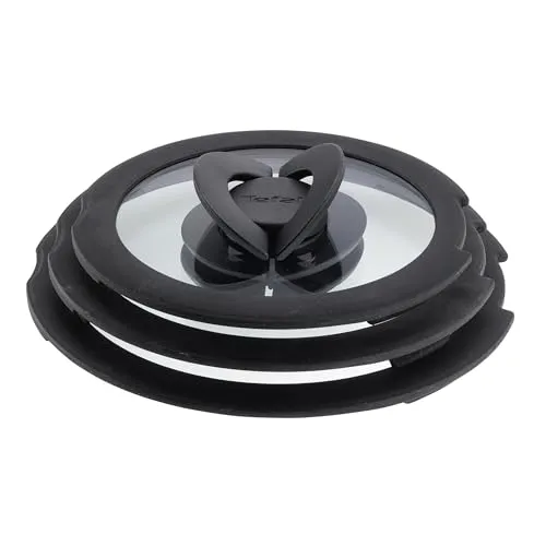 Tefal Ingenio Glasdeckel 3-tlg. Set 16/18/20 cm mit Klappgriffen, kompatibel mit Ingenio Topf und Pfannensets, stapelbar, platzsparendes Design, spülmaschinengeeignet, beschleunigt Garzeit, L98491