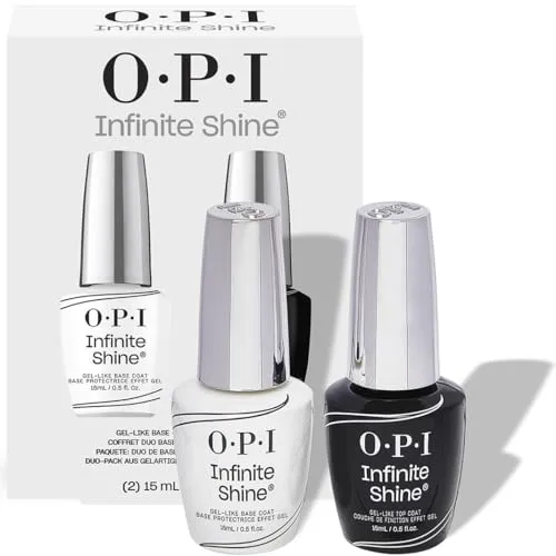 OPI Infinite Shine - Base & Top Coat Duo Pack - Vernis à ongles effet gel, sans lampe, tenue jusqu'à 11 jours - 30ml