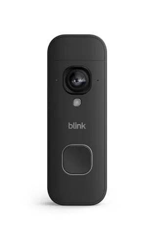 Blink Videotürklingel 2K+ (Batterie, neueste Gen.) | Kopf-bis-Fuß-Aufnahme | 2K | IP65 | Lange Batterielaufzeit | Erforderliches Sync-Modul nicht enthalten – Erweiterung (schwarz)