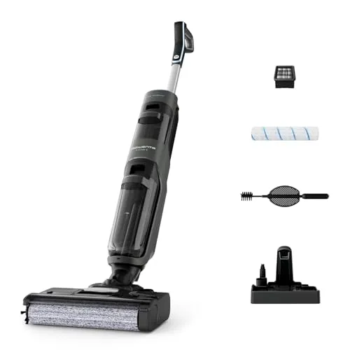 Rowenta X-Clean 4 kabelloser Nass- und Trockenstaubsauger, 2-in-1 Reinigung, 50 Min. Leistung, intelligente Schmutzerkennung, Selbstreinigungssystem, Dunkelgrau, GZ5037WO