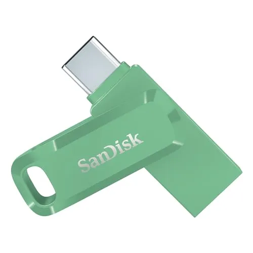 SANDISK Ultra Dual Drive Go 512 GB USB Type-C & Type-A (Android Smartphone Speicher, USB Type-C & Type-A-Anschluss, 400 MB/s Lesen, Nutzung als Schlüsselanhänger möglich) Absinth Grün