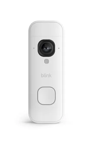 Blink Sonnette vidéo 2K+ sans fil (nouvelle génération) | Plan moyen | Audio amélioré | IP65 | Piles longue durée | Configuration facile | Module de synchronisation de base requis (Blanc)