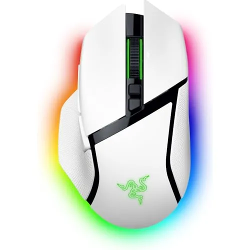 Razer Basilisk V3 Pro - Ratón Inalámbrico Personalizable para Juegos con Rueda Inclinable Hyperscroll (Sensor Óptico Focus Pro 30K, Iluminación Cromática de 13 Zonas, Botones Programables 11) Blanco