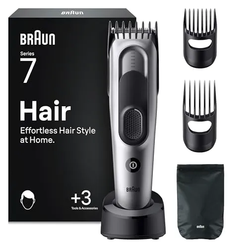 Braun Tagliacapelli Uomo Series 7, + 5 Strumenti Styling, HC7590, Grigio