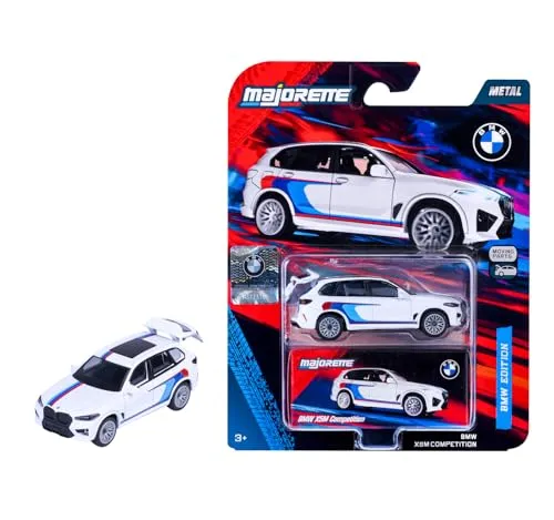 Majorette BMW X5M Competition Deluxe - Auto da collezione in metallo con ruota libera, sospensioni e parti apribili, pneumatici in gomma, inclusa scatola da collezione, per collezionisti e bambini dai