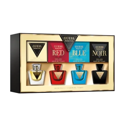 GUESS Coffret Femme, 4 Miniatures EDT Seductive, Red, Blue, Noir, 7.5 ml
