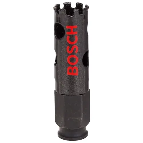 Bosch Professional 1x Sierra de Corona de Diamante Diamond for Hard Ceramics (para baldosas más duras, Ø 19 mm, Accesorios Taladros de Impacto Rotativos)