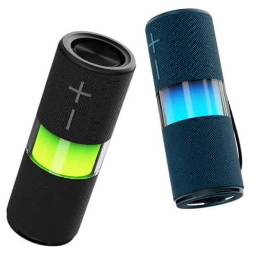 BLAUPUNKT Bluetooth Lautsprecher Tragbar Schwarz mit LED-Licht, Akku, Freisprechfunktion, USB & SD-Slot – Musikbox Bluetooth für Zuhause, Outdoor & Party