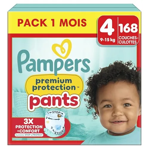 Pampers Premium Protection Pants Couches-Culottes Taille 4 x168 Pack 1 Mois