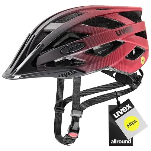 uvex i-vo cc MIPS Fahrradhelm, Black-red matt, 56-60 cm