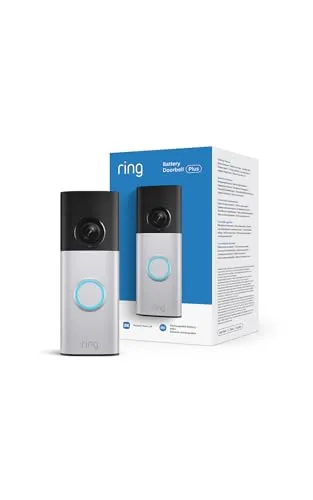 Ring Akku-Videotürklingel Plus (Battery Video Doorbell Plus) (neueste Gen.), Kabellose Türklingel-Kamera, Retinal 2K, 6x-Zoom, Schnellwechsel-Akkupack, 30 Tage Testphase für Ring-Abonnement