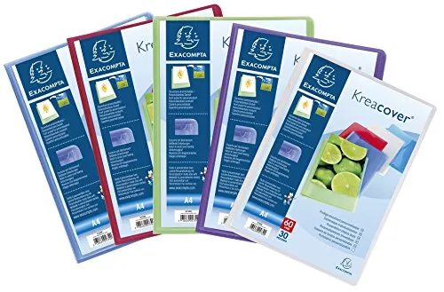 Exacompta 12 Protège-Documents Kreacover Chromaline 30 Pochettes Assorties