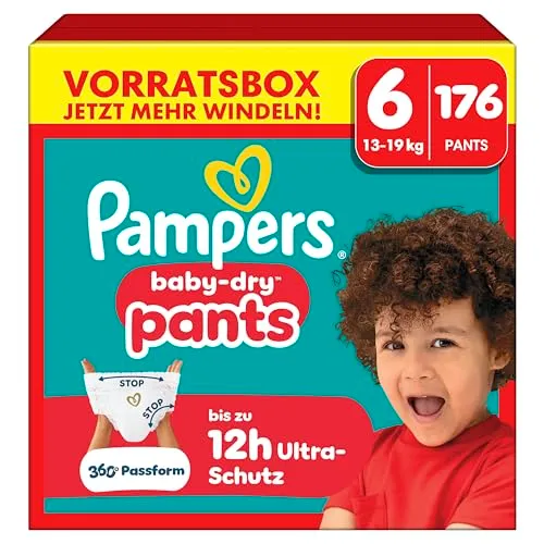 Pampers Baby-Dry Pants Größe 6, 176 Windeln, 13kg-19kg